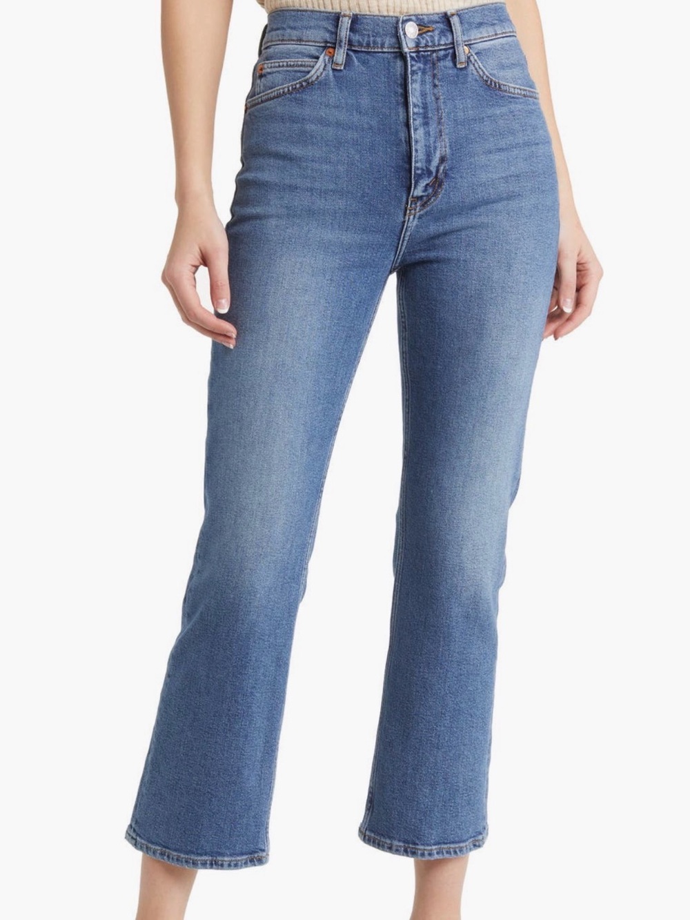 Re/Done High-Rise Cropped Boot Jeans